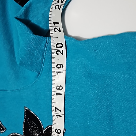 Victor Costa Occsn Western Snap Chambray Velvet Beaded Jacket Shirt Sze S #W-530 - Picture 12 of 13